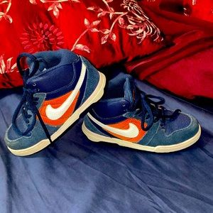 Nike size 11c High top sneakers, and black and gold slides. Better than pictures